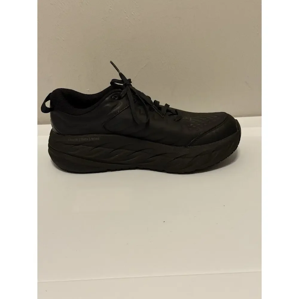 Hoka One One Bondi SR 1110521 BBLC Women's Size US 9 Black Leather Sneakers